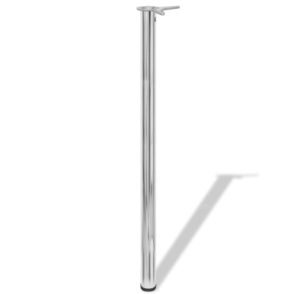 4x height-adjustable table legs chrome 1100 mm