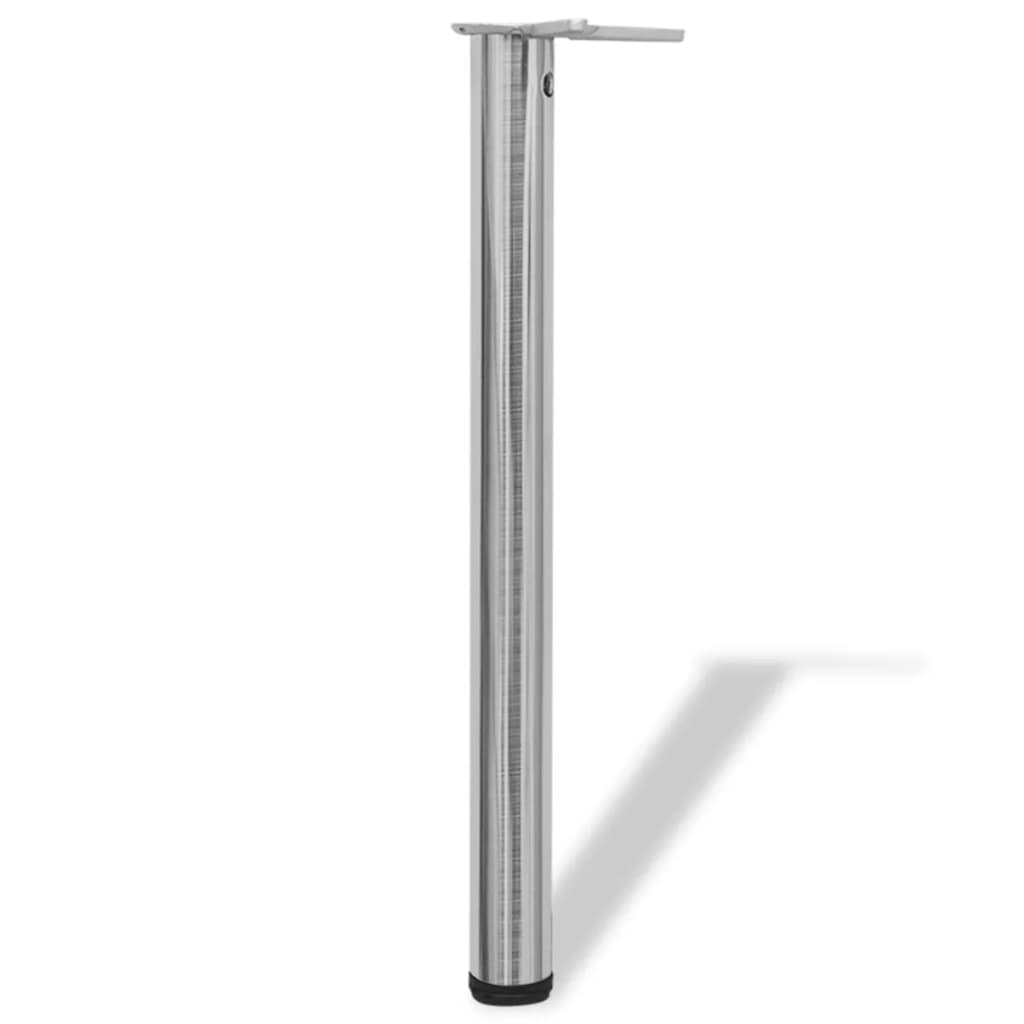 4x height-adjustable table legs brushed nickel 710 mm