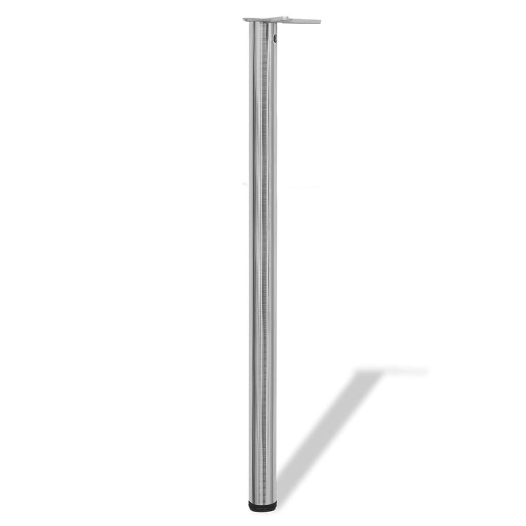 4x height-adjustable table legs brushed nickel 1100 mm