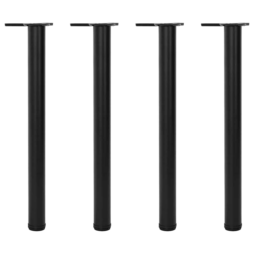 4x height-adjustable table legs black 710 mm