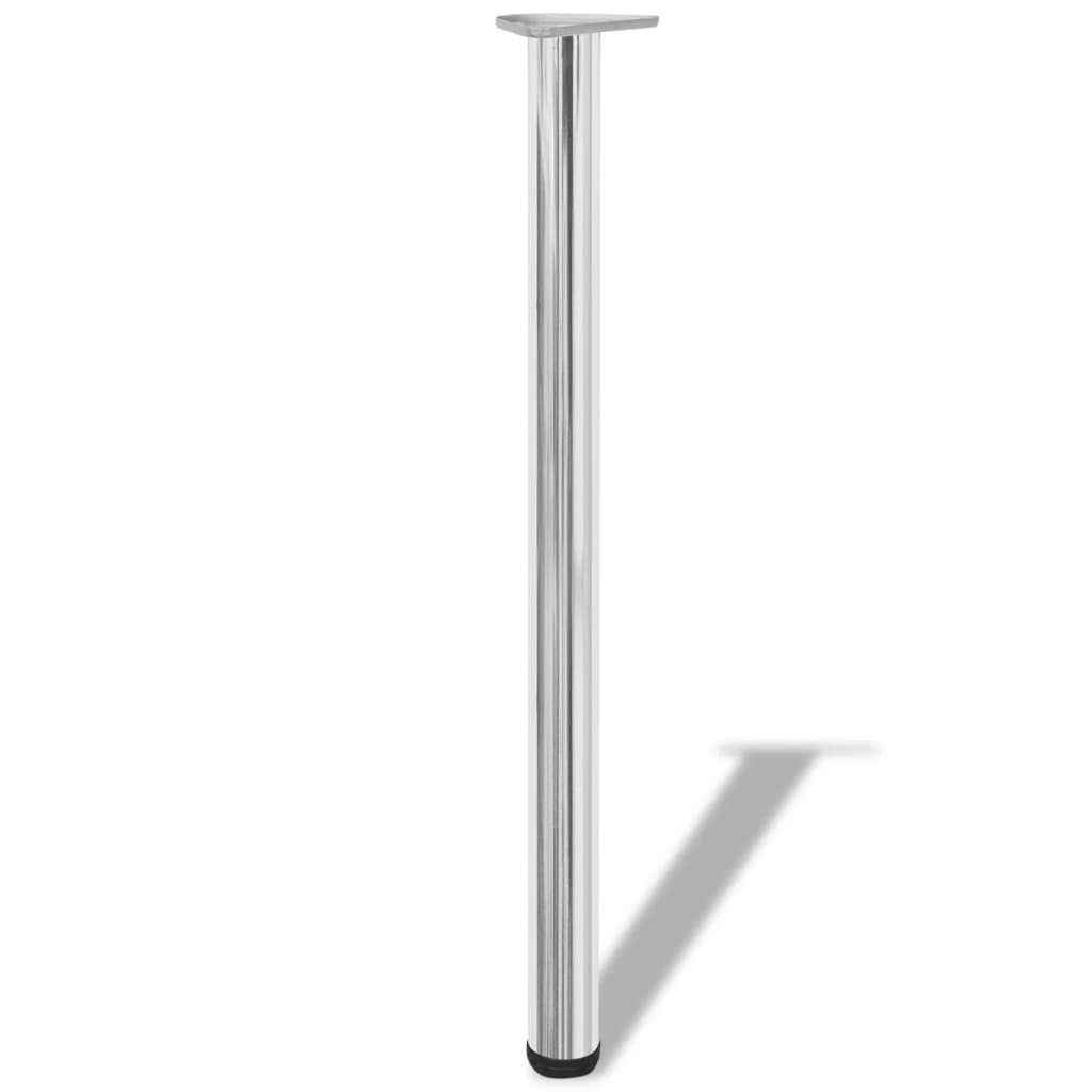 4x height-adjustable table legs chrome 870 mm