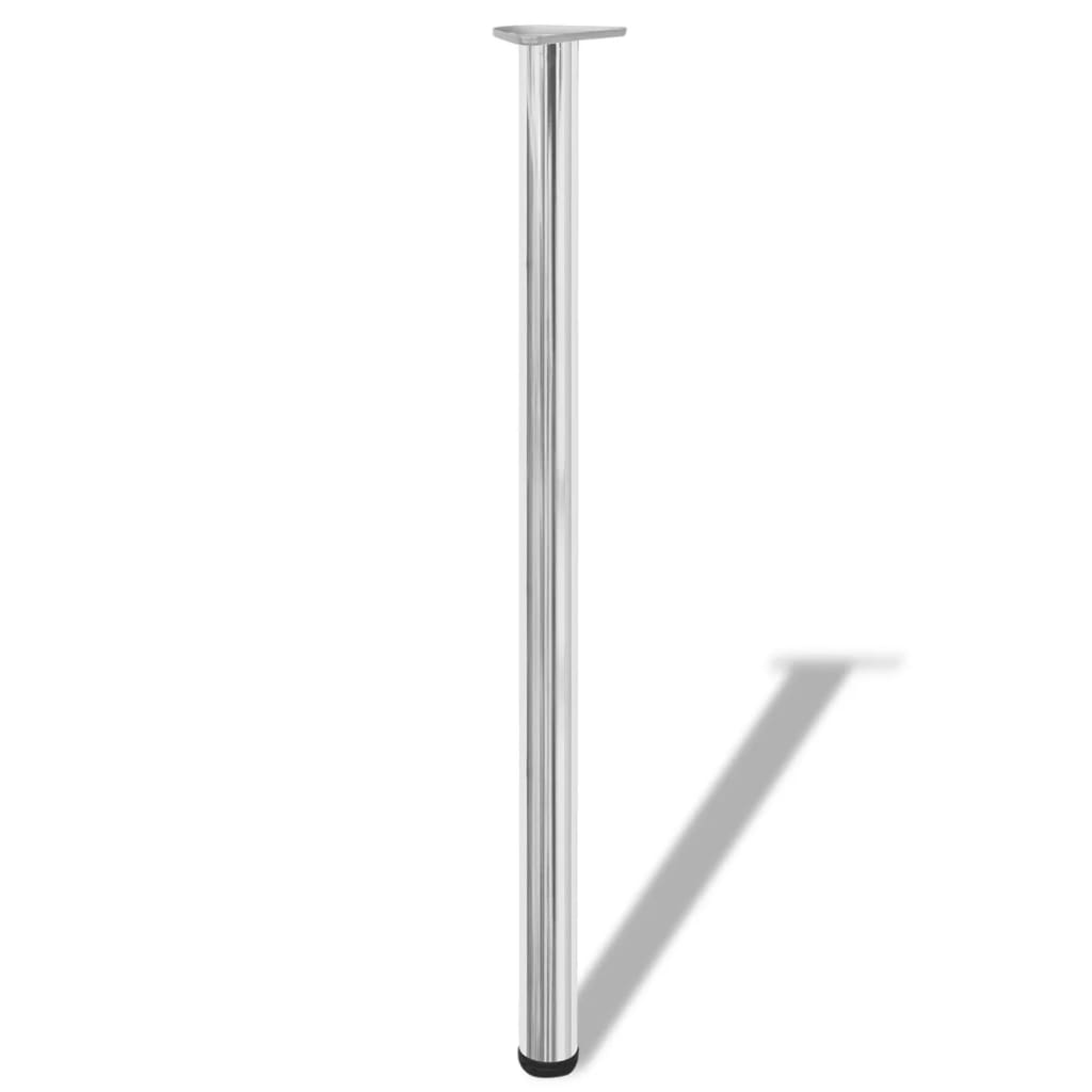 4x height-adjustable table legs chrome 1100 mm