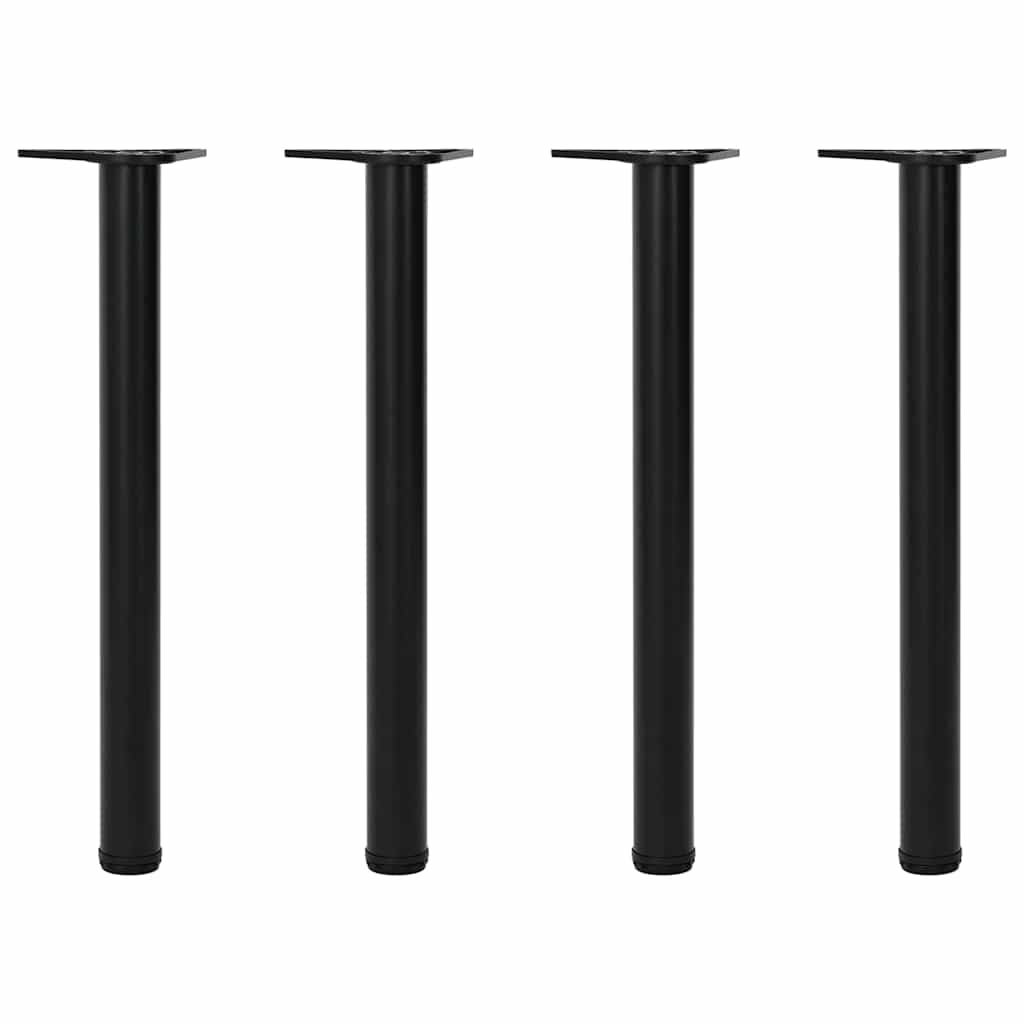 4x height-adjustable table legs black 710 mm