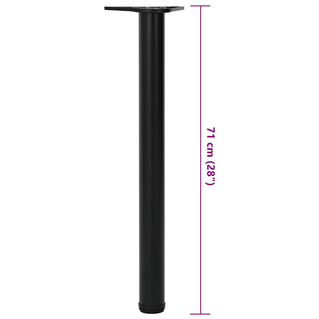 4x height-adjustable table legs black 710 mm
