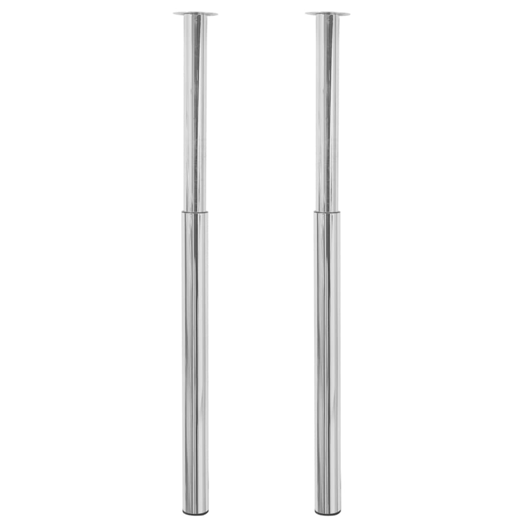 2 x telescopic table foot support foot table leg chrome 710 mm-1100 mm