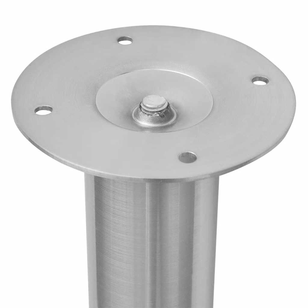 2 x telescopic foot support foot table leg brushed nickel 710mm-1100mm