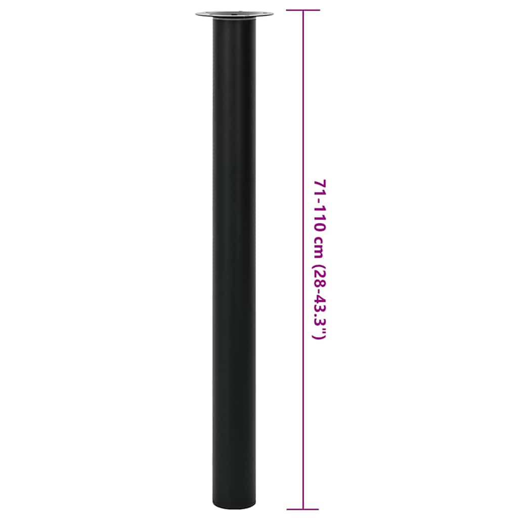 2 x telescopic table base support foot table leg black 710 mm-1100 mm