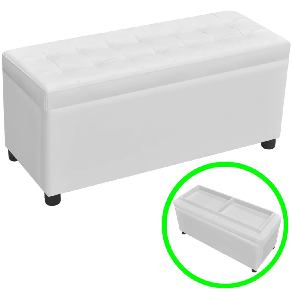 Upholstered Faux Leather Chest White