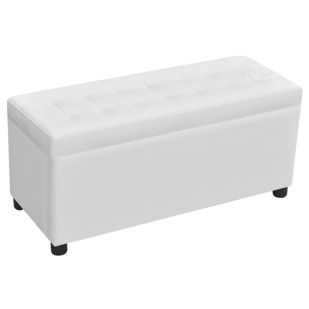 Upholstered Faux Leather Chest White