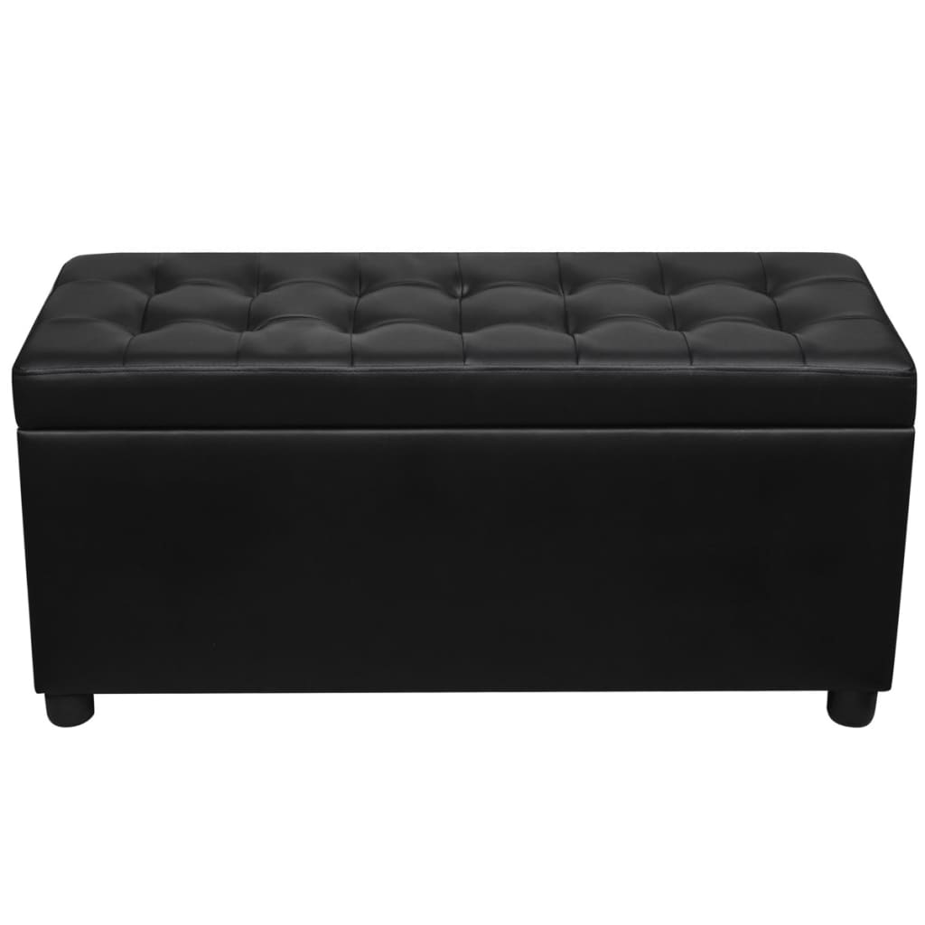 Upholstered Faux Leather Chest Black