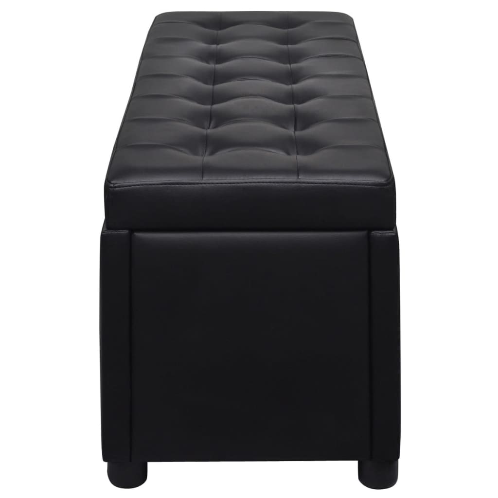 Upholstered Faux Leather Chest Black
