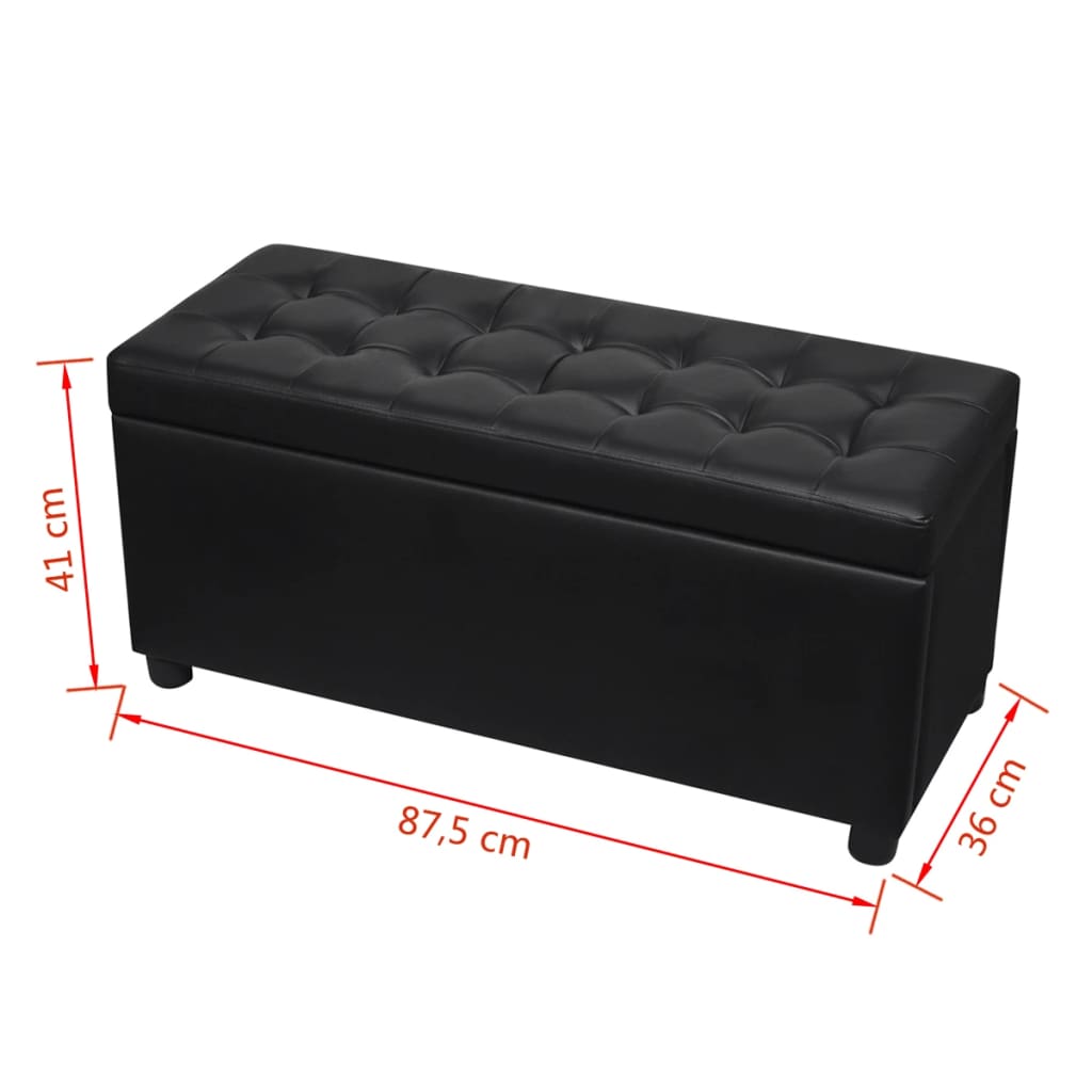 Upholstered Faux Leather Chest Black