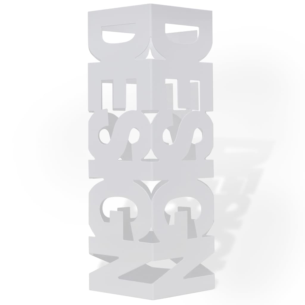 Umbrella holder umbrella stand walking sticks steel white square 48.5 cm