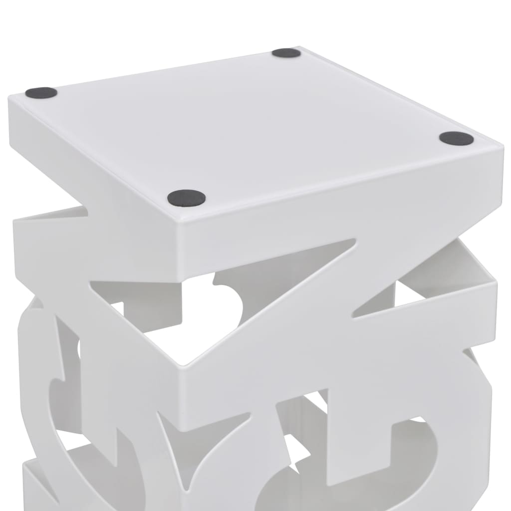 Umbrella holder umbrella stand walking sticks steel white square 48.5 cm