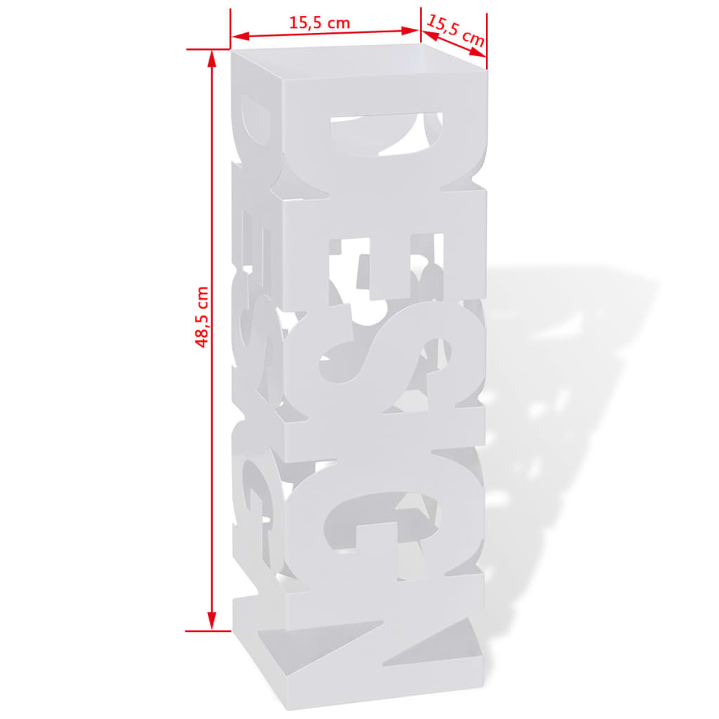 Umbrella holder umbrella stand walking sticks steel white square 48.5 cm