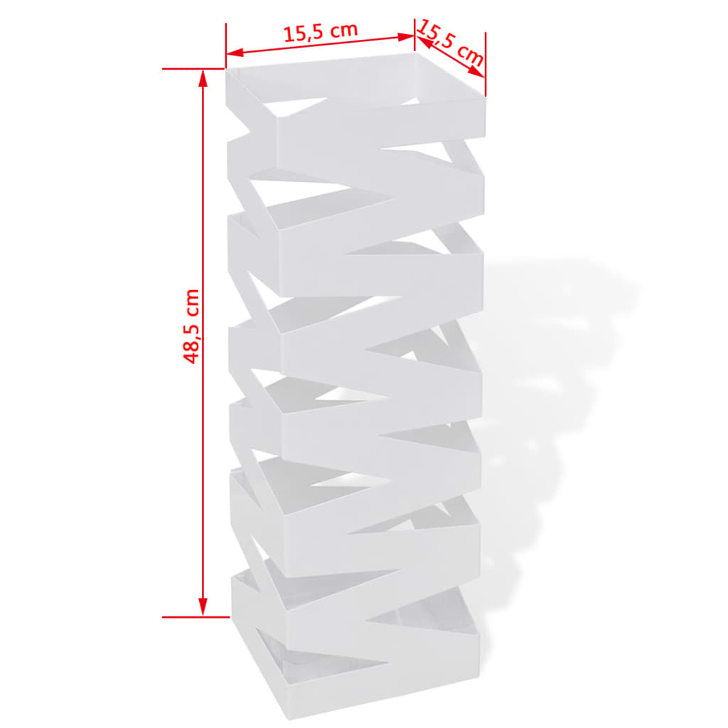 Schirmhalter Schirmständer Gehstock Stahl weiß quadratisch 48,5 cm