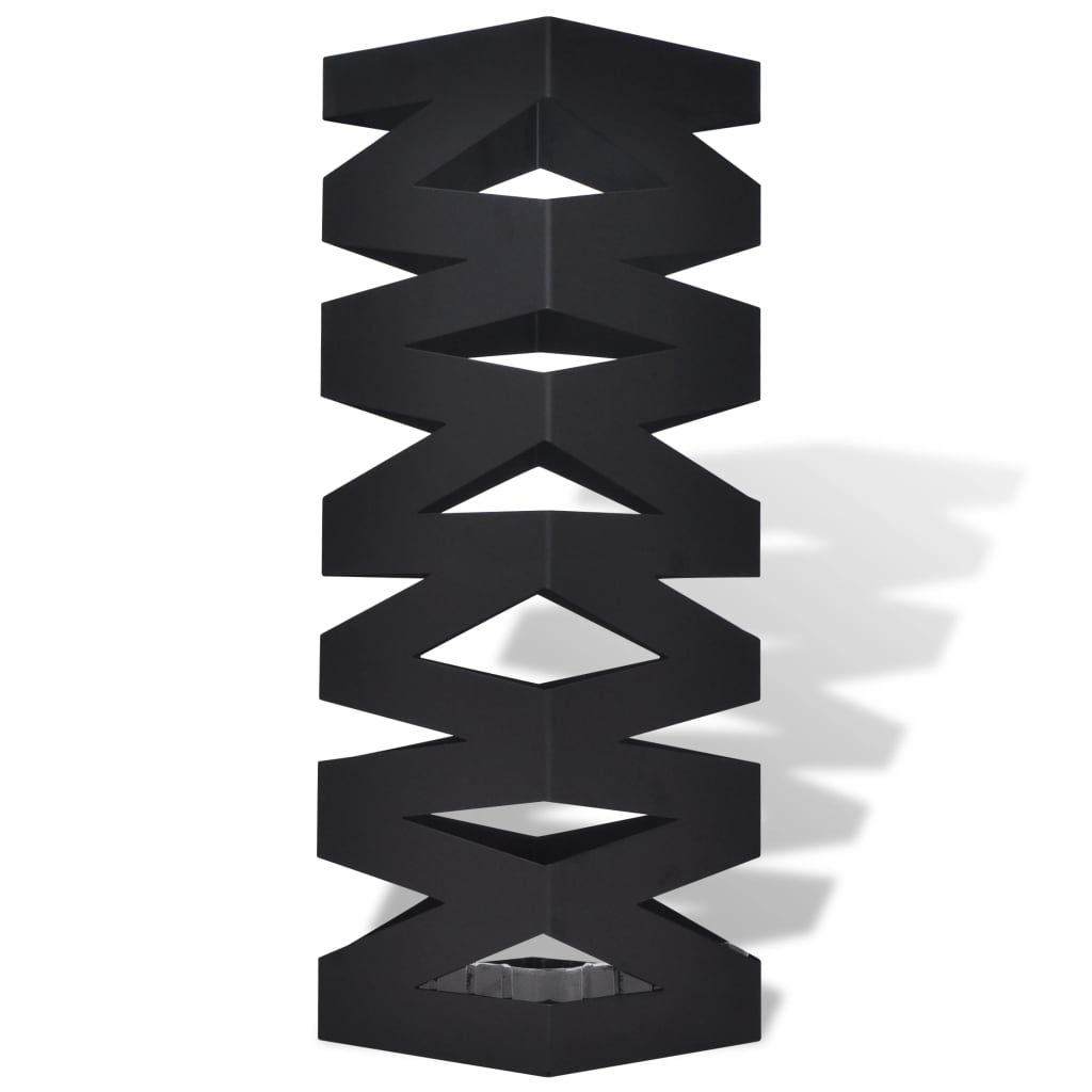 Umbrella stand umbrella holder walking stick steel black square 48.5 cm