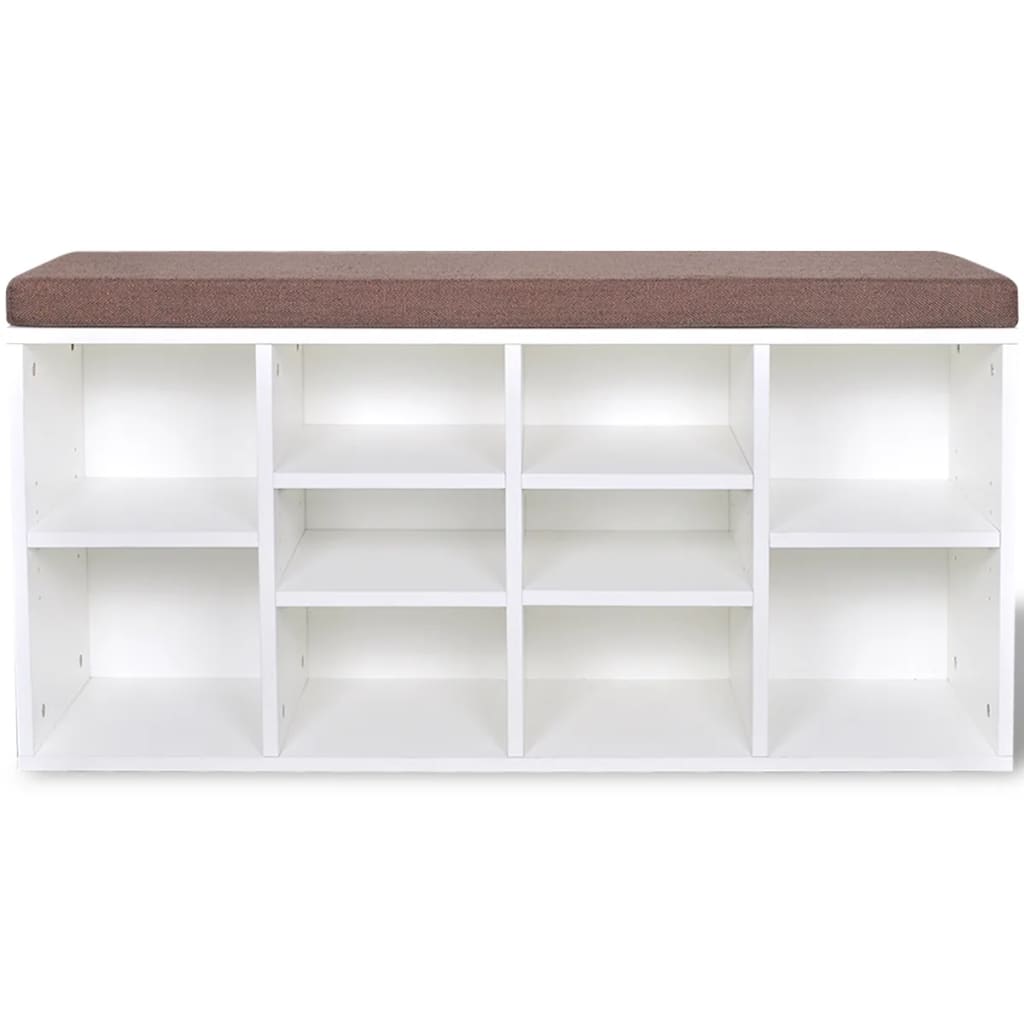 Shoe cabinet shoe bench bench 10 compartments white