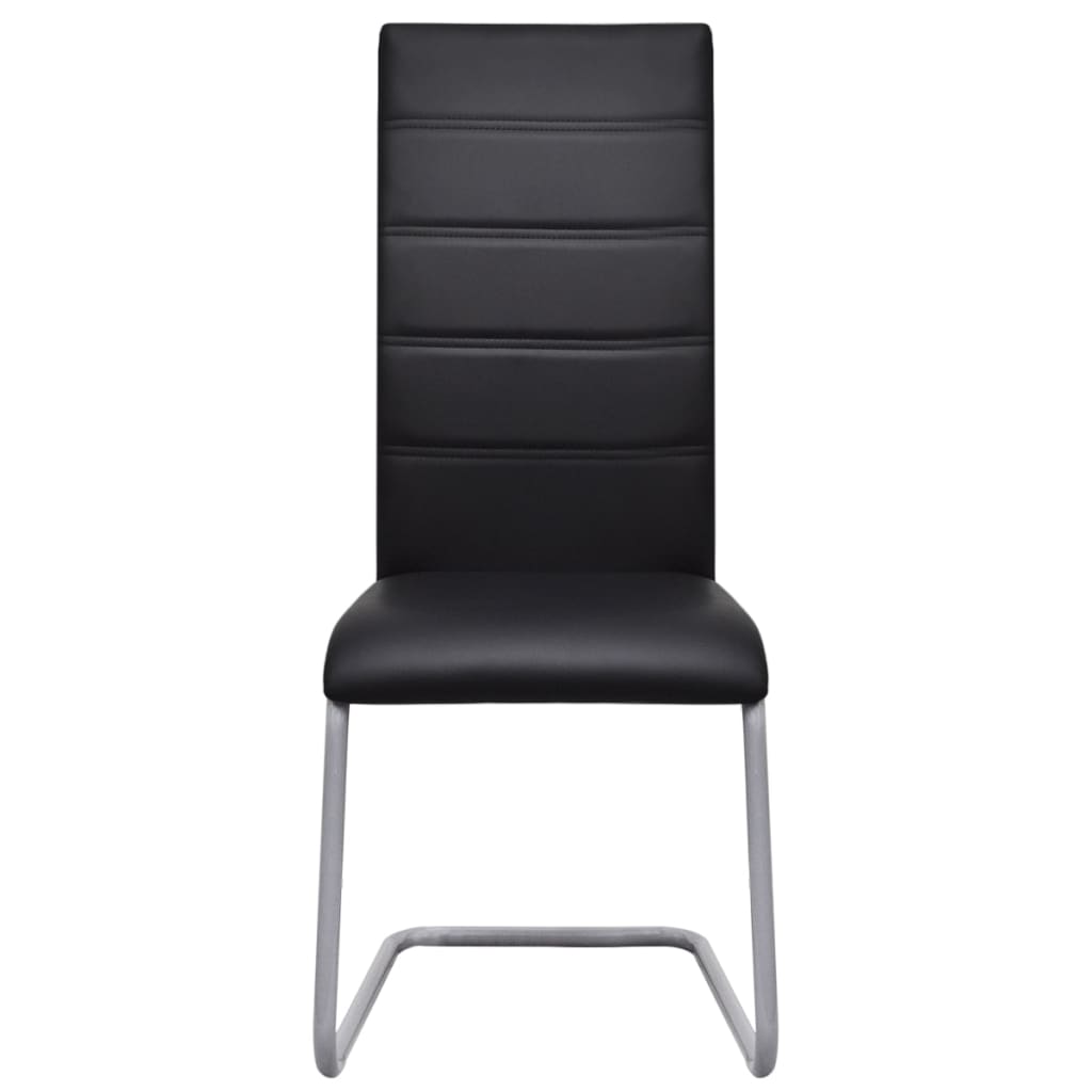 Cantilever chairs 6 pcs. Black artificial leather