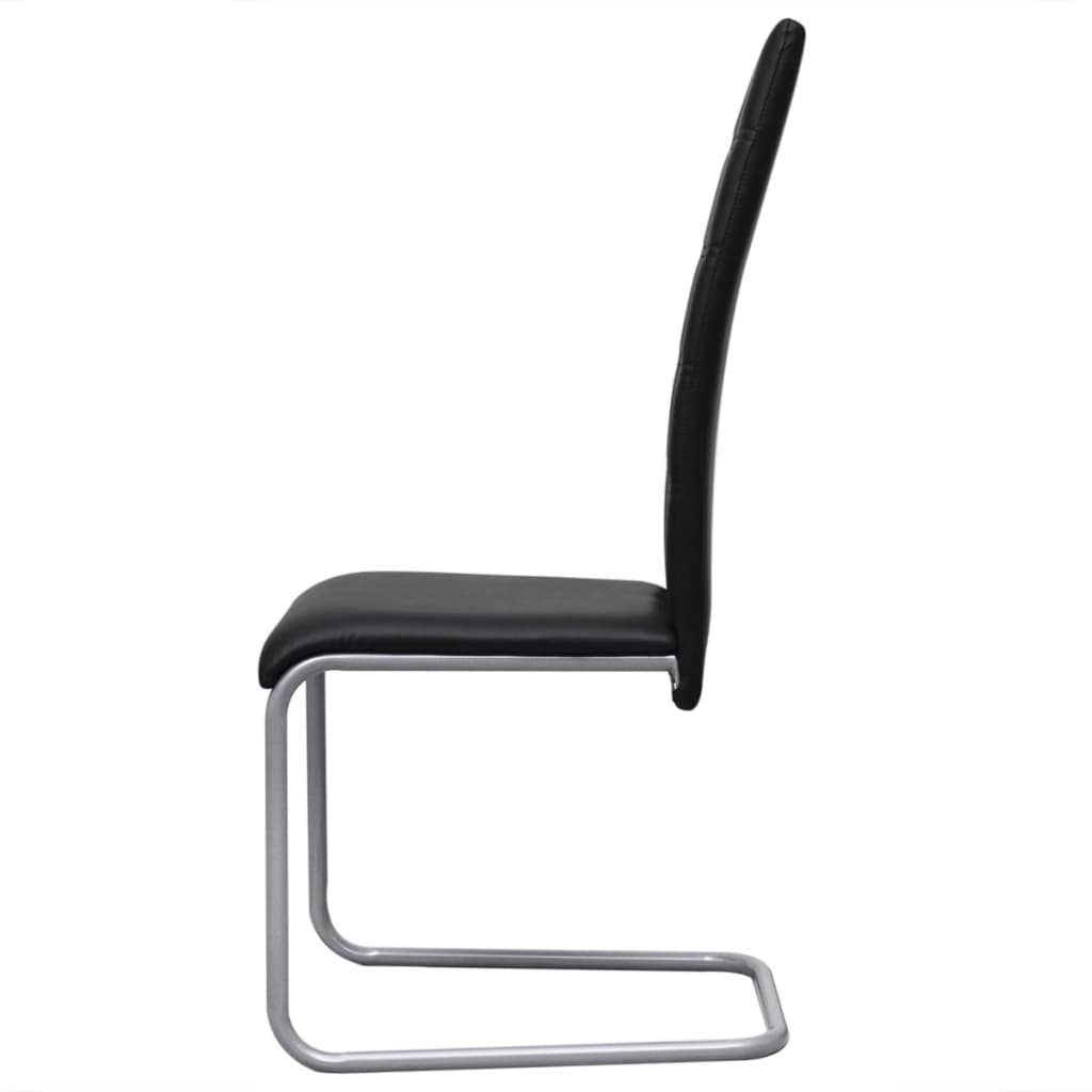 Cantilever chairs 6 pcs. Black artificial leather