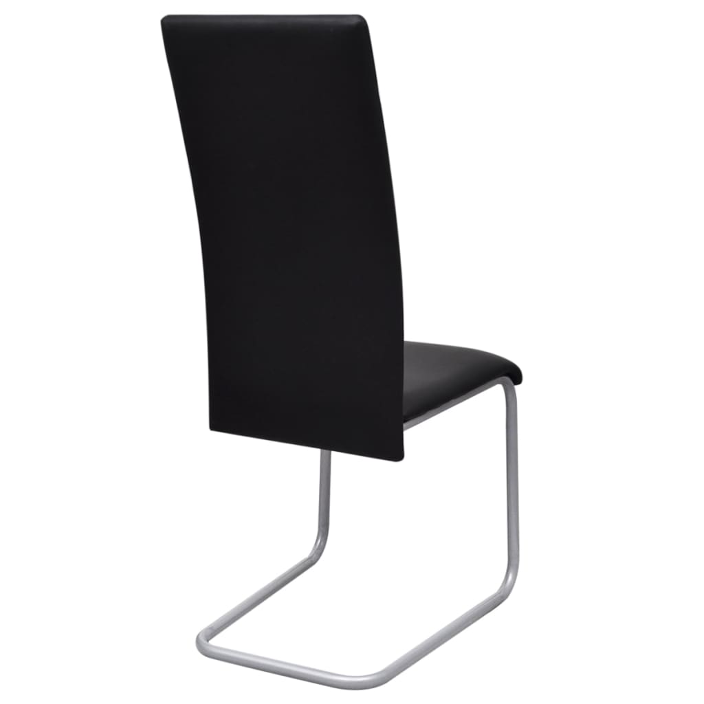 Cantilever chairs 6 pcs. Black artificial leather