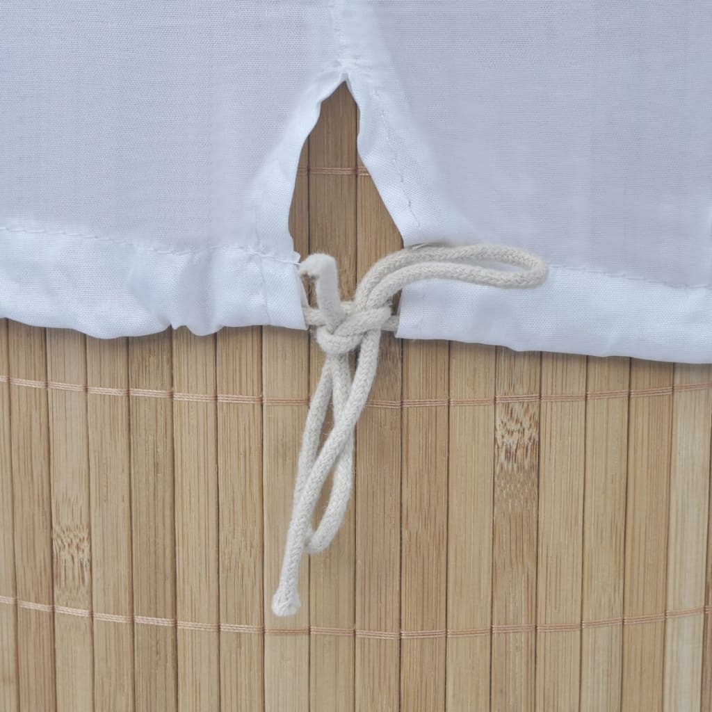 Bamboo Laundry Basket Round Natural