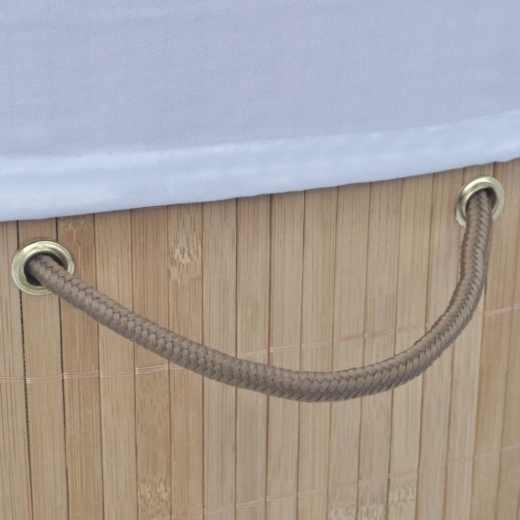 Bamboo Laundry Basket Oval Natural