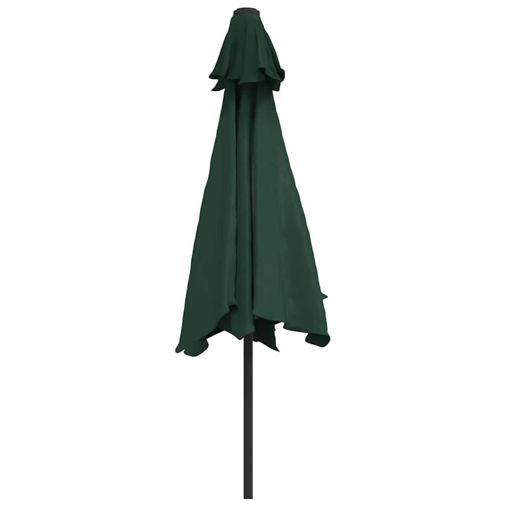 Cantilever umbrella with LED lighting 3 m green