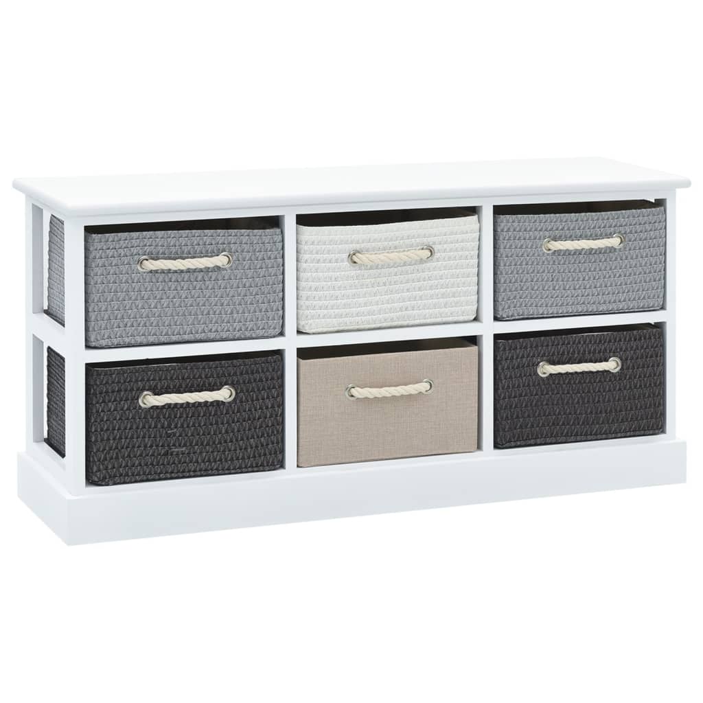 Storage bench 6 drawers wood