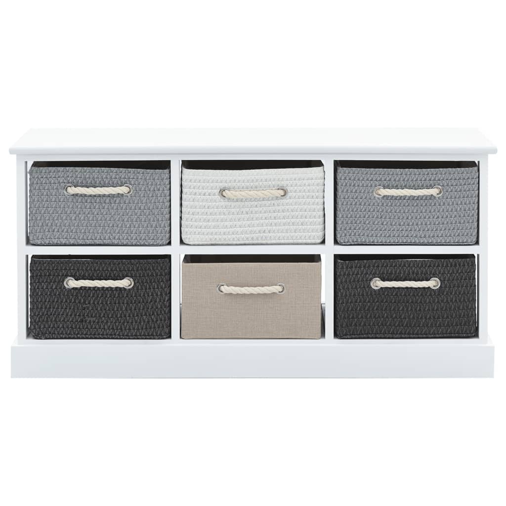 Storage bench 6 drawers wood