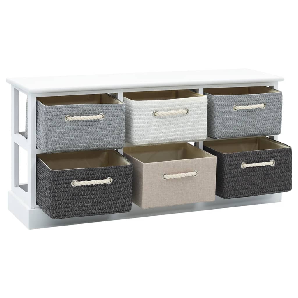 Storage bench 6 drawers wood