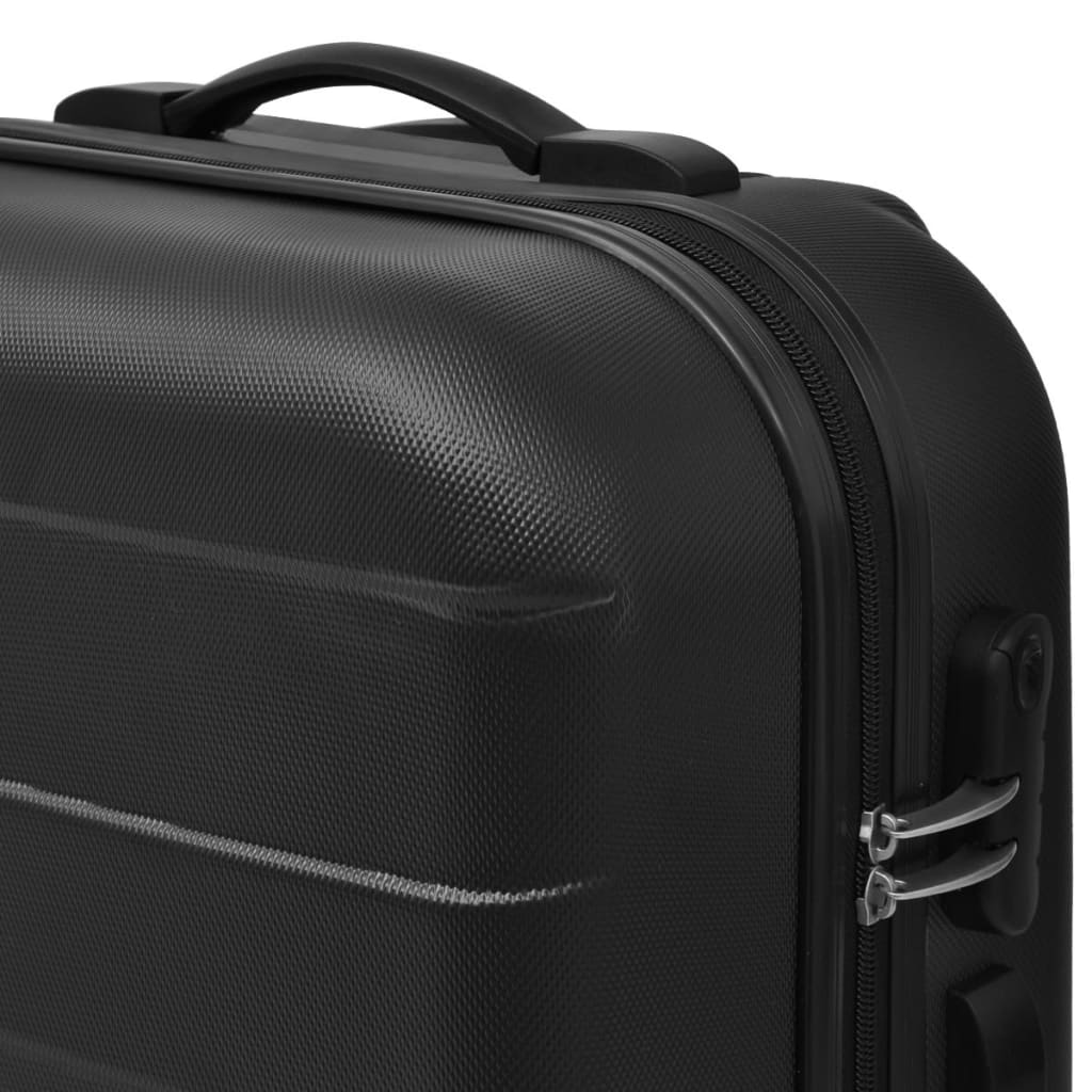 3-piece hard-shell suitcase set black 45.5/55/66 cm