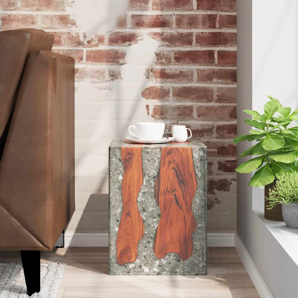 Hocker Teak Massivholz und Harz