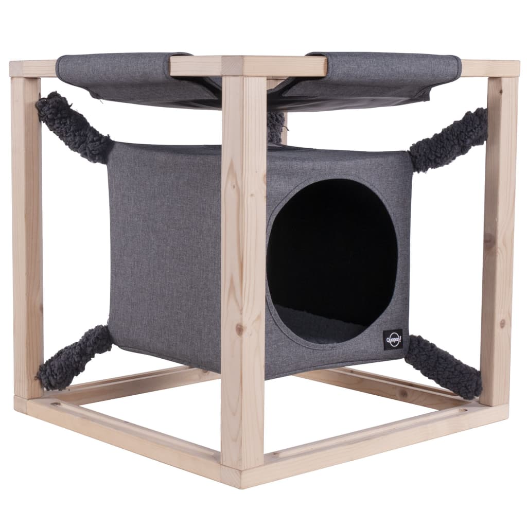 Cat Bed with Hammock Catcube Grey M 54x54x54 cm