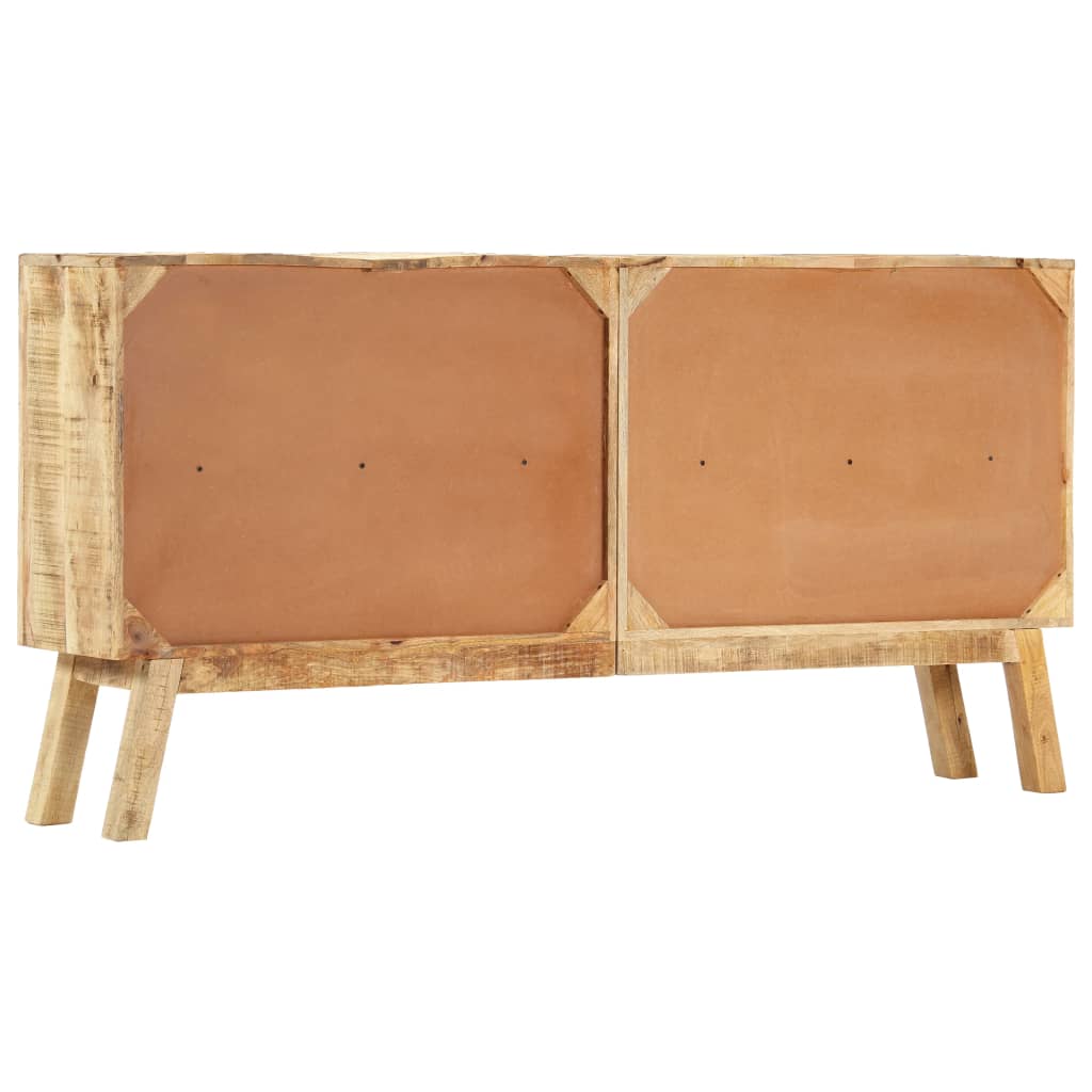 Sideboard Braun und Schwarz 160×30×80 cm Raues Mangoholz