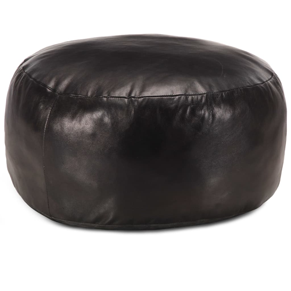 Pouf Schwarz 60 x 30 cm Echtes Ziegenleder