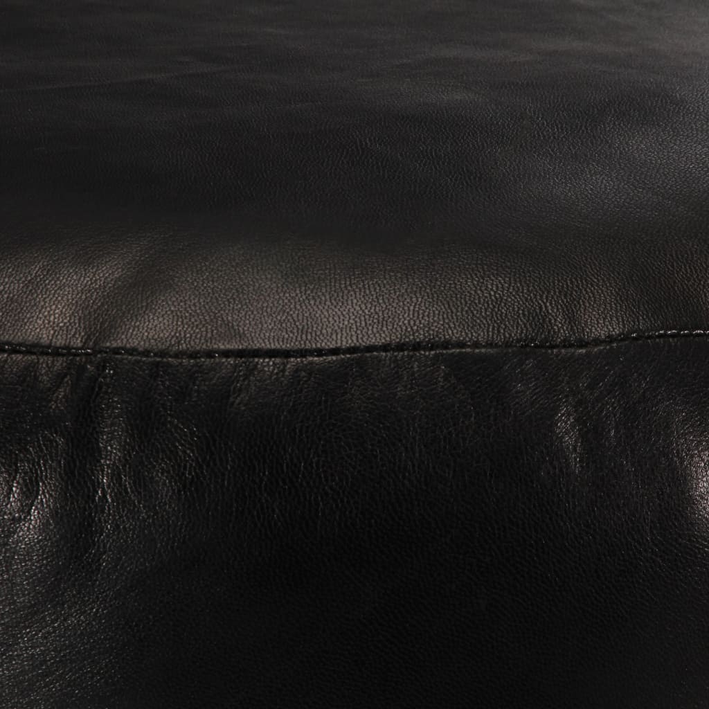 Pouf Schwarz 60 x 30 cm Echtes Ziegenleder