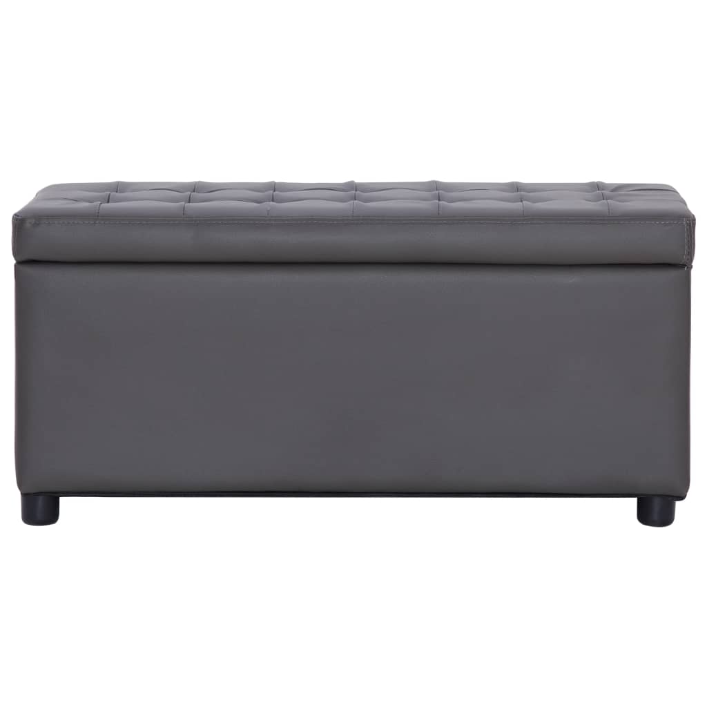 Ottoman mit Stauraum 87,5 cm Grau Kunstleder