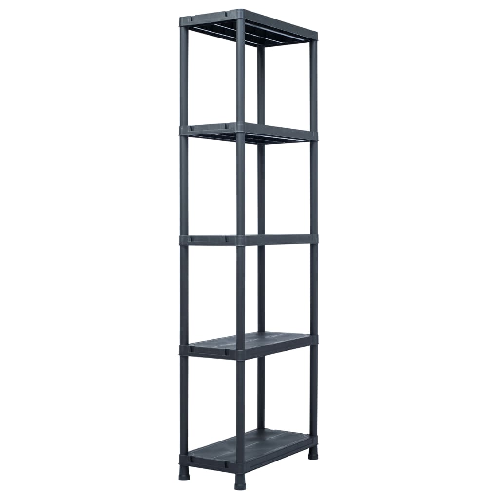 Lagerregale 2 Stk. Schwarz 125 kg 60 x 30 x 180 cm Kunststoff