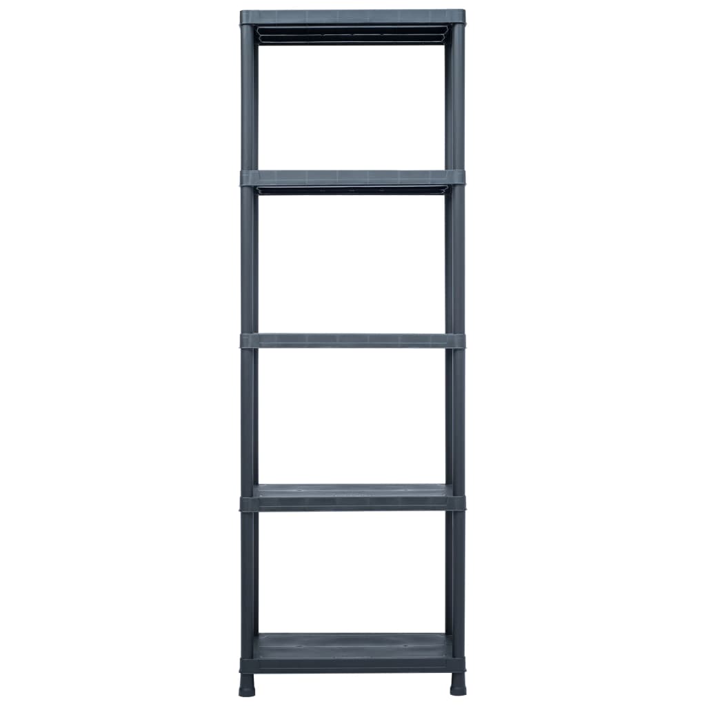 Lagerregale 2 Stk. Schwarz 125 kg 60 x 30 x 180 cm Kunststoff