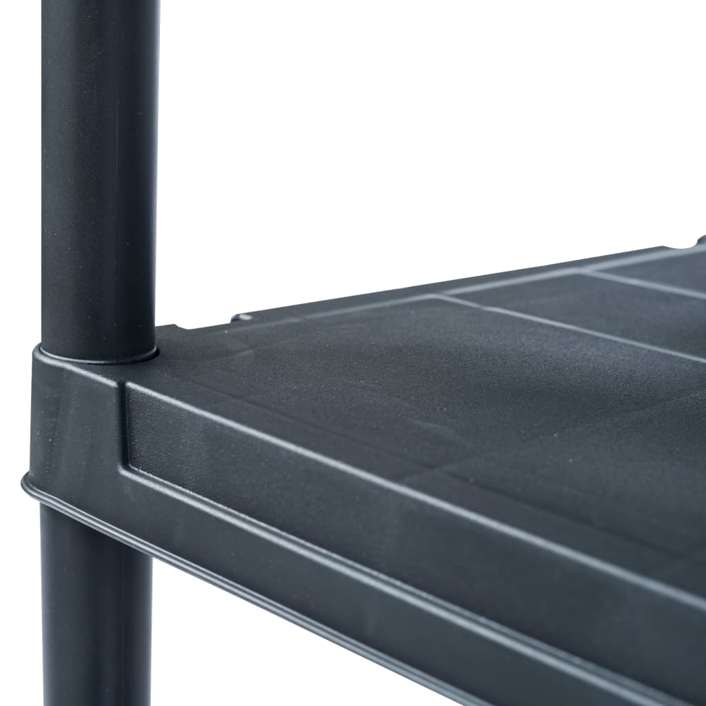 Lagerregale 2 Stk. Schwarz 125 kg 60 x 30 x 180 cm Kunststoff