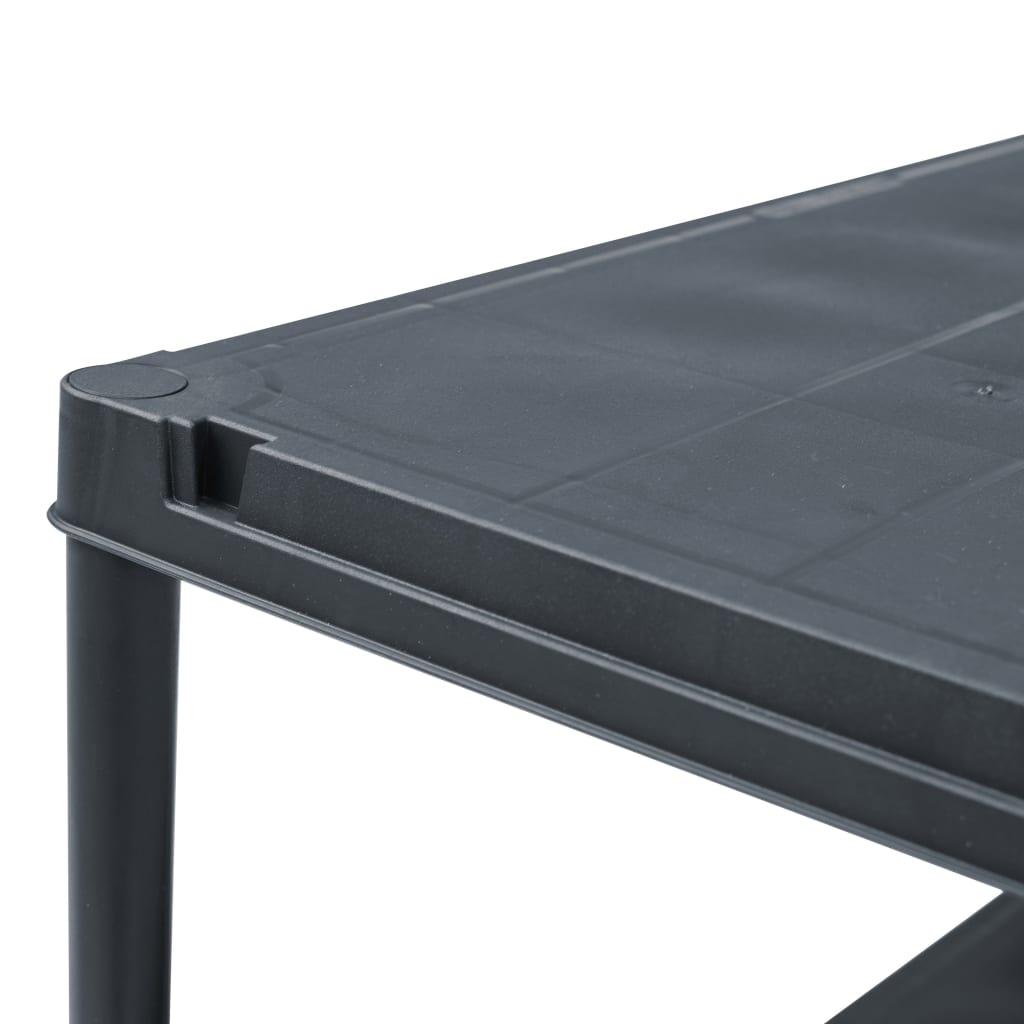 Lagerregale 2 Stk. Schwarz 125 kg 60 x 30 x 180 cm Kunststoff