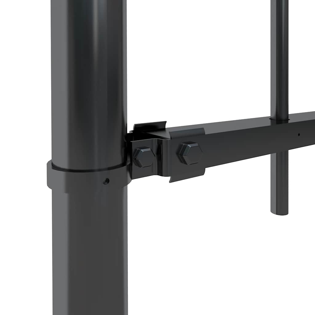 Gartenzaun mit Speerspitzen Stahl 1,8 m Schwarz