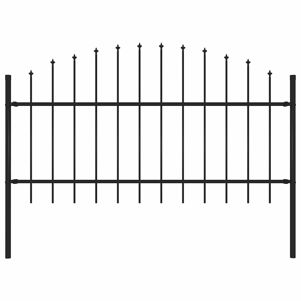 Gartenzaun mit Speerspitze Stahl 181 x 125 cm Schwarz