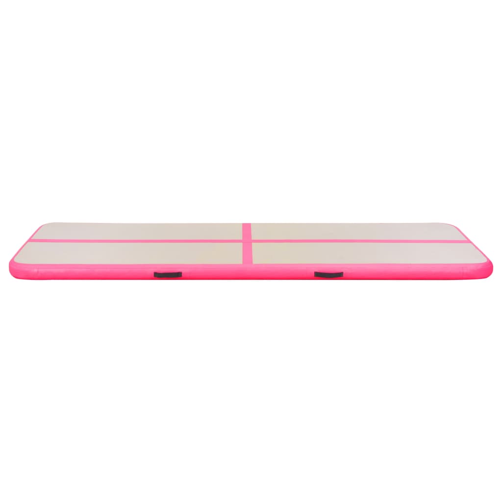 Aufblasbare Gymnastikmatte mit Pumpe 400x100x10 cm PVC Rosa