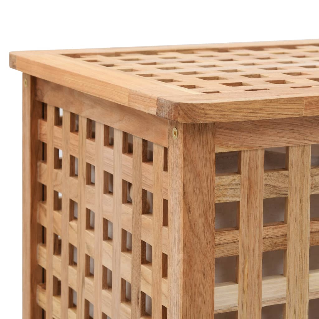 Laundry basket 39x39x65 cm solid walnut wood