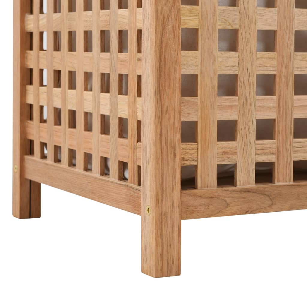 Laundry basket 39x39x65 cm solid walnut wood