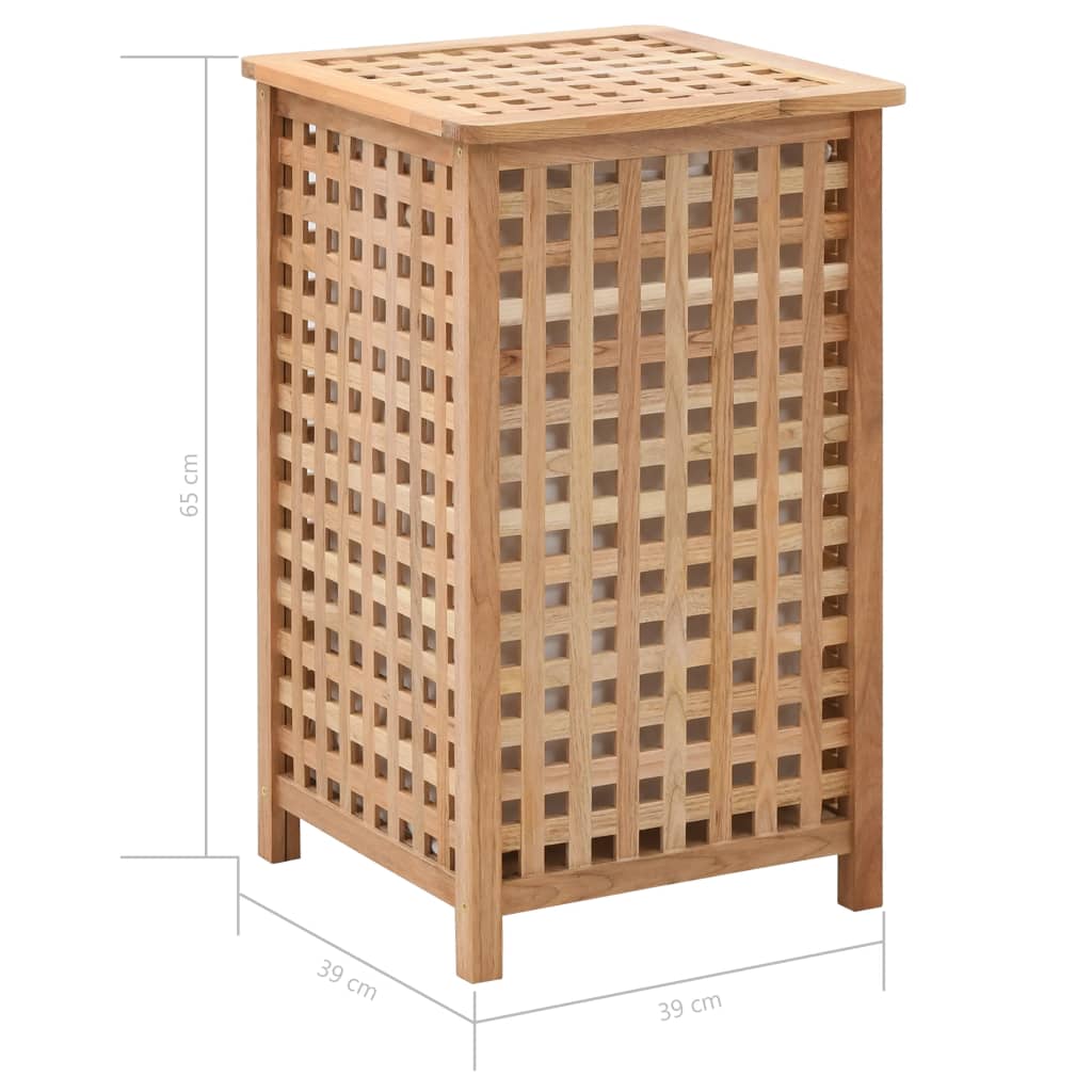 Laundry basket 39x39x65 cm solid walnut wood