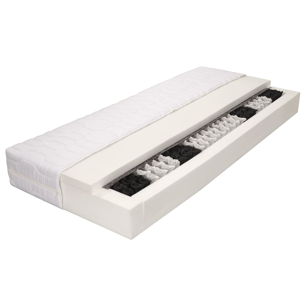 Mattress 100 x 200 cm 7 zones pocket springs 20 cm H3