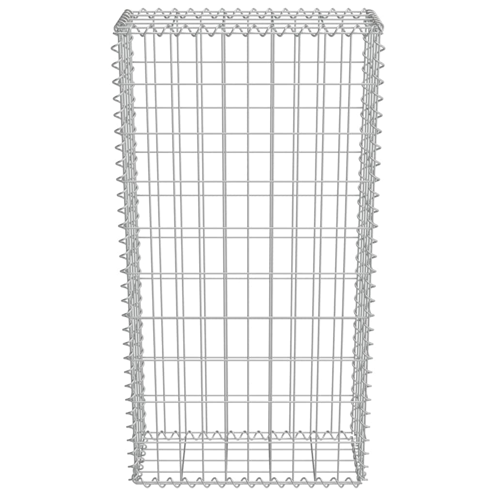 Gabionenwand mit Abdeckung Verzinkter Stahl 50×20×100 cm